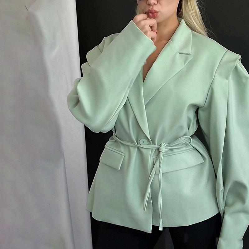 Women's Spring New Fashionable Waist Belted Versatile Suit Jacket