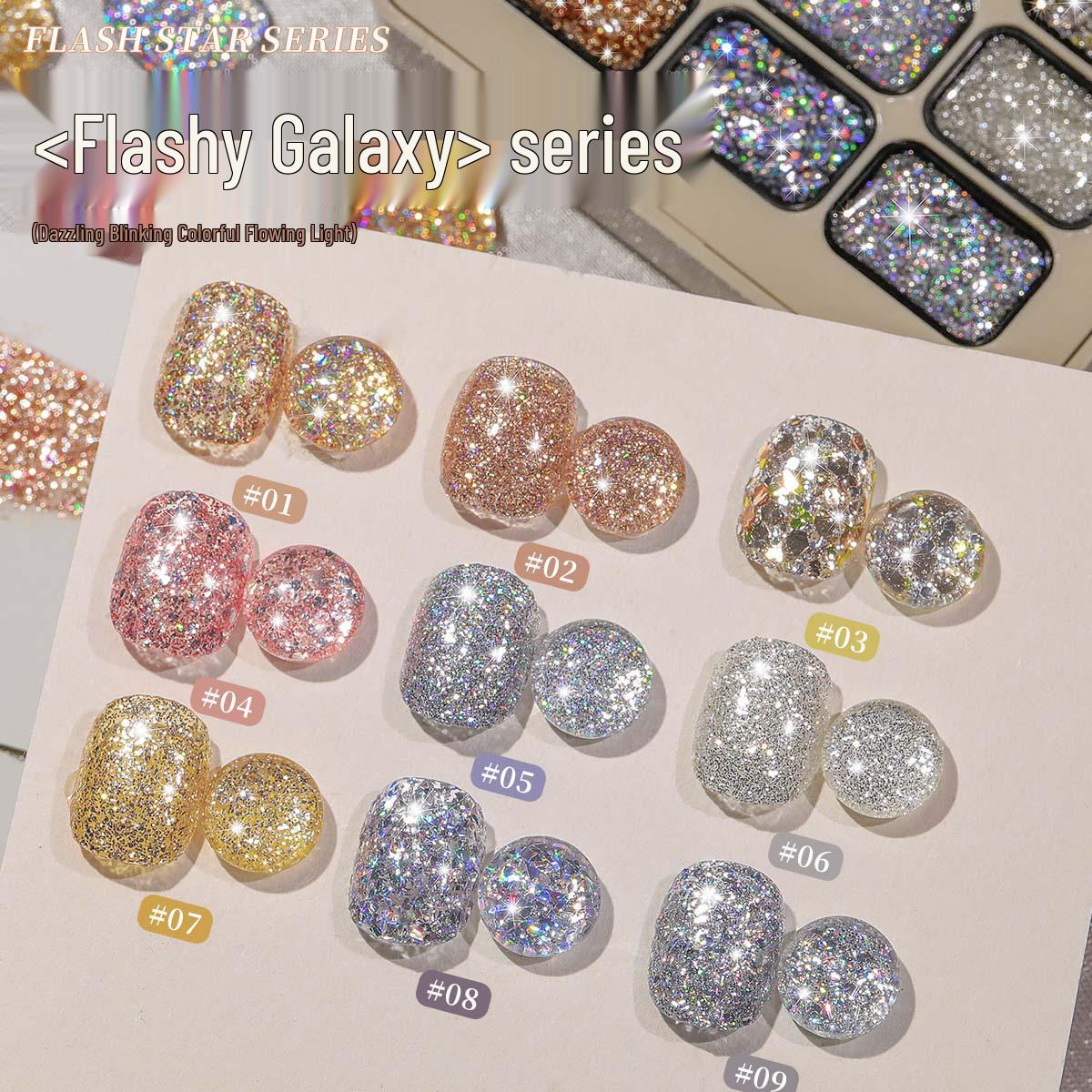 

Серия «Взрывающаяся галактика»: Отбеливающий гель с блестками в девяти ячейках для маникюрных салонов (Издание 2025 г.)