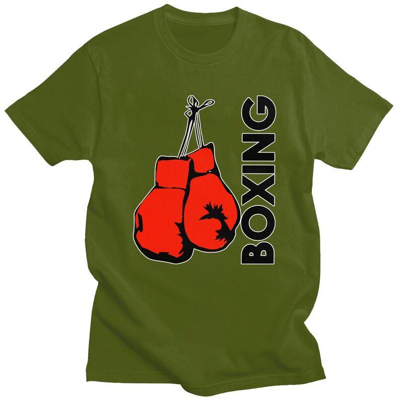Custom Mens Boxing Gloves Boxer Gift T Shirt Short Sleeves Cotton Tshirts Tshirt Leisure Tees Slim Fit Clothing