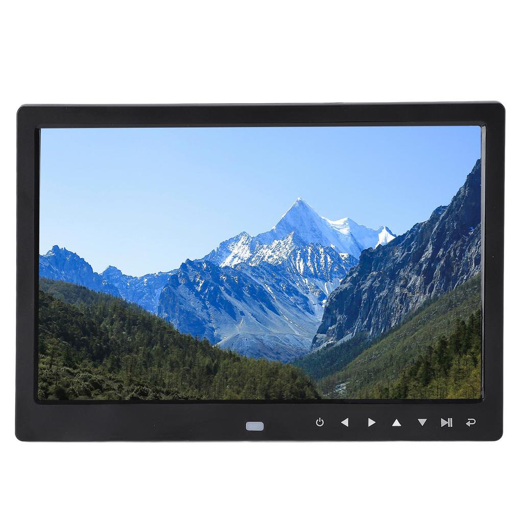 Digital Picture Frame 12in USB HD Load Photo Video From Phone Multi Function Advertising Machine with Speaker Black EU