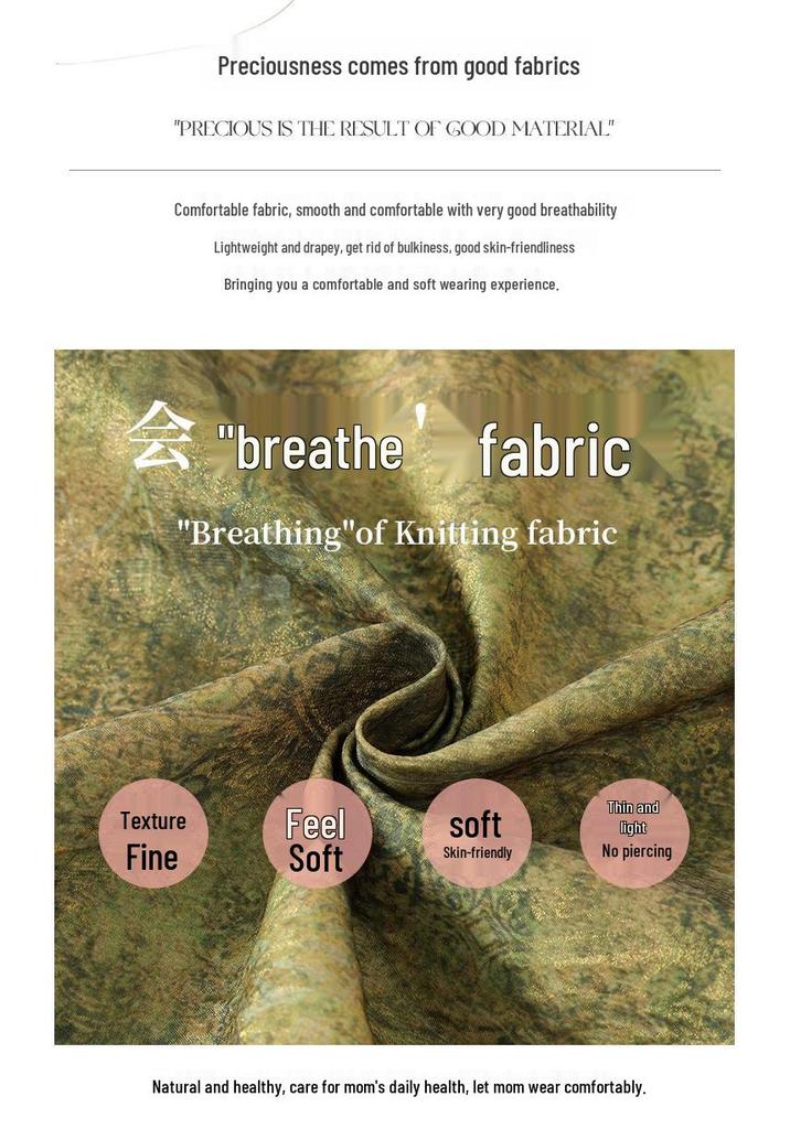 Elegant Spring Vest Suit for Mothers - Mid-Aged Women's National Style Golden Velvet Three-Piece Outfit