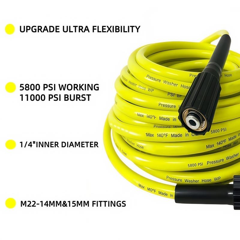 5-25m High Pressure Cleaning Machine Hose 5800PSI Kink Resistant Hose Car Washer Water Cleaning Extension Hose M22-pin 14/15