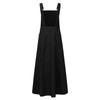 Women Casual Solid Dress Pocket Strap Long Loose Big Swing Dress