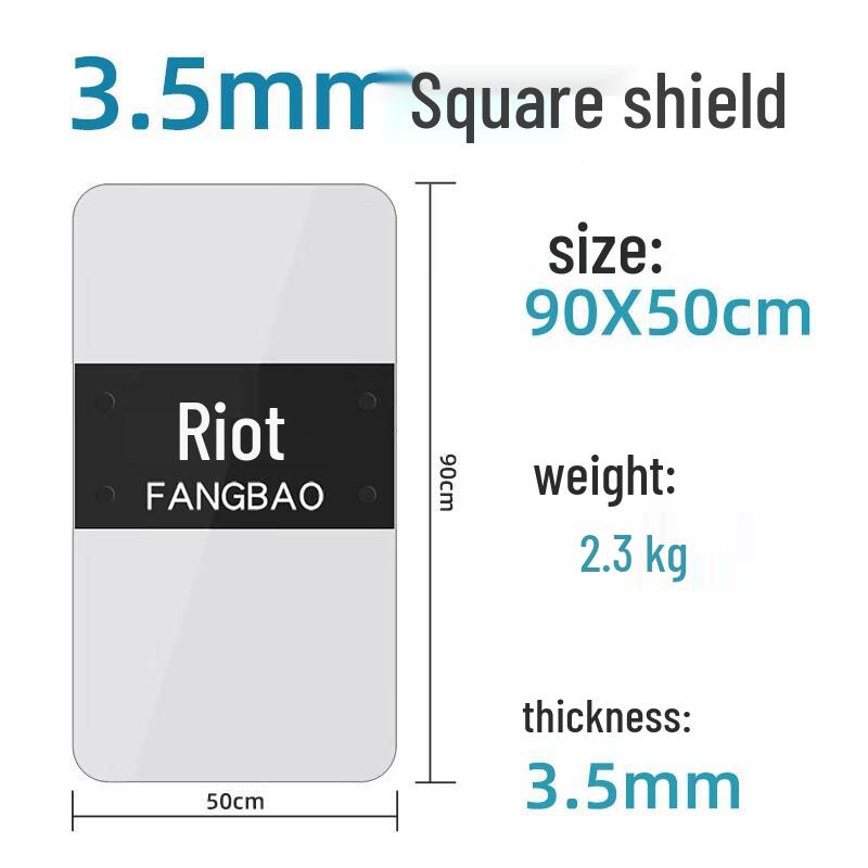 Прозрачный защитный щит от беспорядков из поликарбоната One Size