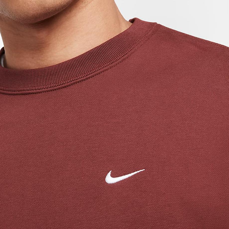 Nike Solo Swoosh Round Neck Comfortable Casual Fleece Long Sleeve Sweatshirt Men sweatshirt Brown White DX1361-231