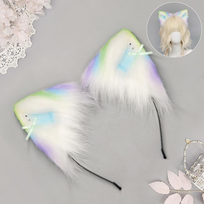 

Дофамин красочный градиентный ободок с кошачьими ушками женский ведущий прямой трансляции кос головной убор цветной макарон лолита звериные ушки аксессуары для волос