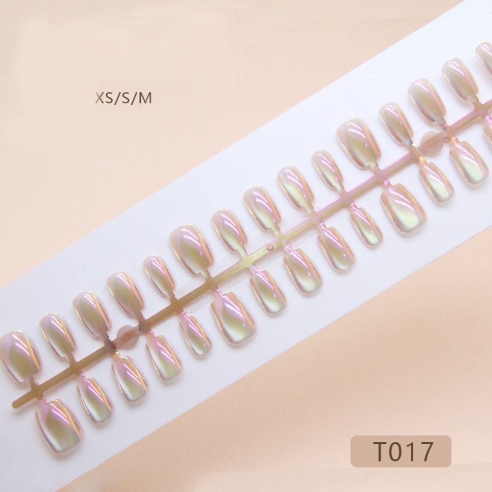 Long Square False Nails Shining Press on Nails New Nail Tips DIY