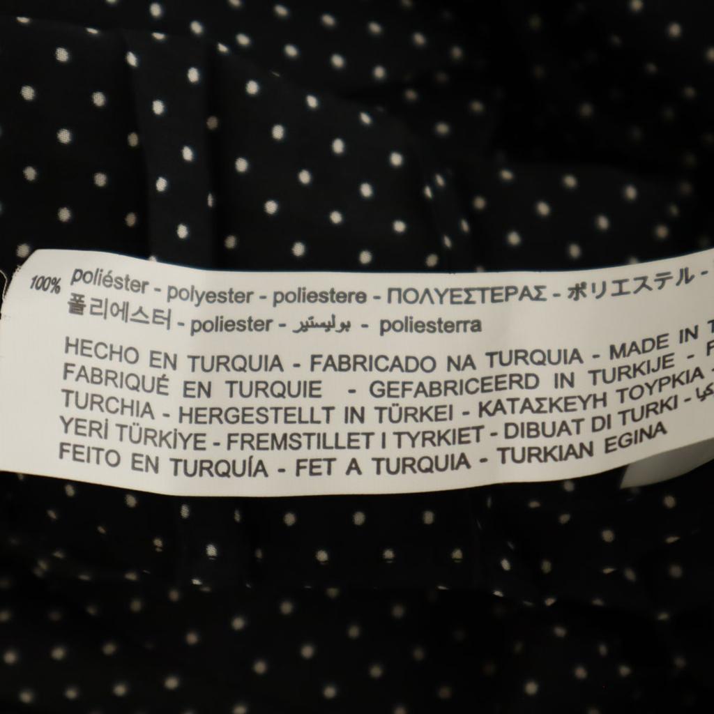 Unused ZARA Dot Pattern Short Sleeve V Neck Mini Dress M Black Women Used