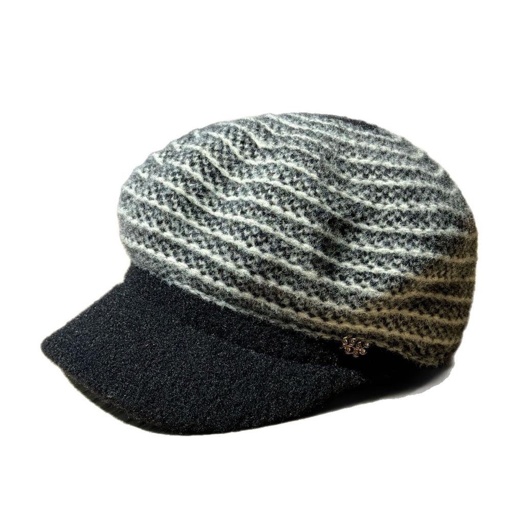 Autumn and Winter Tweed Octagonal Hat Korean Style Three Dimensional Newsboy Hat Elegant Peaked Hat Beret Trend