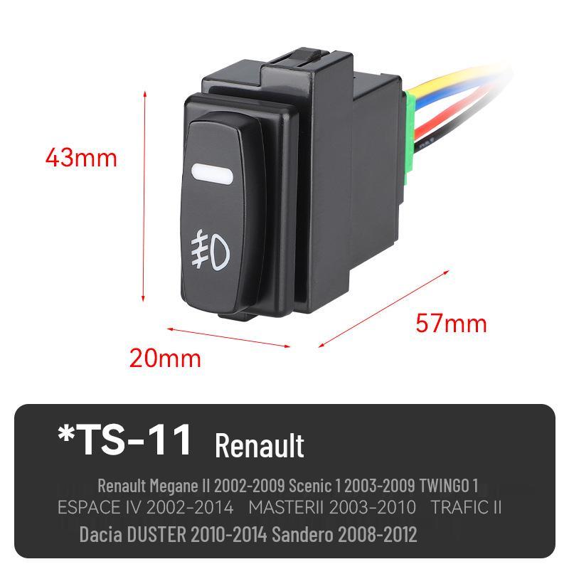 Universal Car Fog Light Switch for Toyota, Honda, Nissan, Renault, Mitsubishi, Isuzu, Hyundai - Button & Modification Compatible