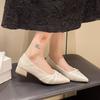 Fashion 2025 New French Elegant Pointed Toe Low Heel Women's Singles