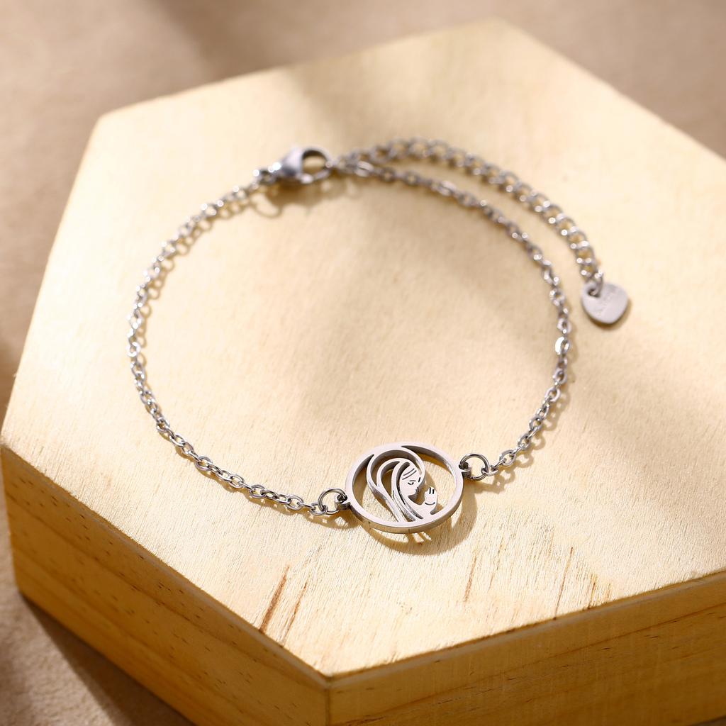 Geometric Animal Bracelet Featuring Dog Cat Owl And Dolphin Charms Minimalist Fashion Jewelry