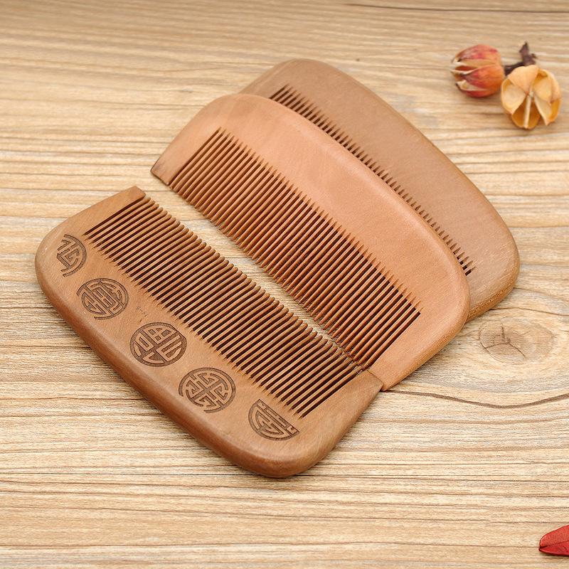 Camphor Wood Hair Comb - Solid Carved Design, Portable for Men & Women, Smooth Massage for Scalp, Free Engraving Available.
