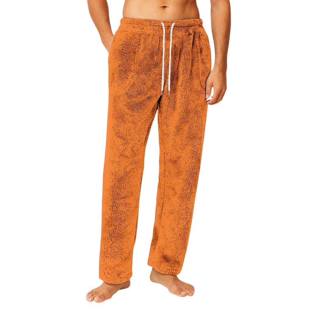 Herren Kordelzug Tasche Flanellhose Homewear Schlafhose