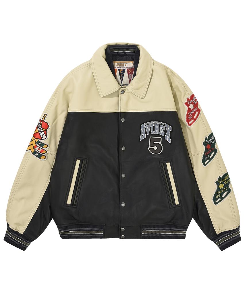 Avirex Leather Stadium Jacket / 7833950013 Black