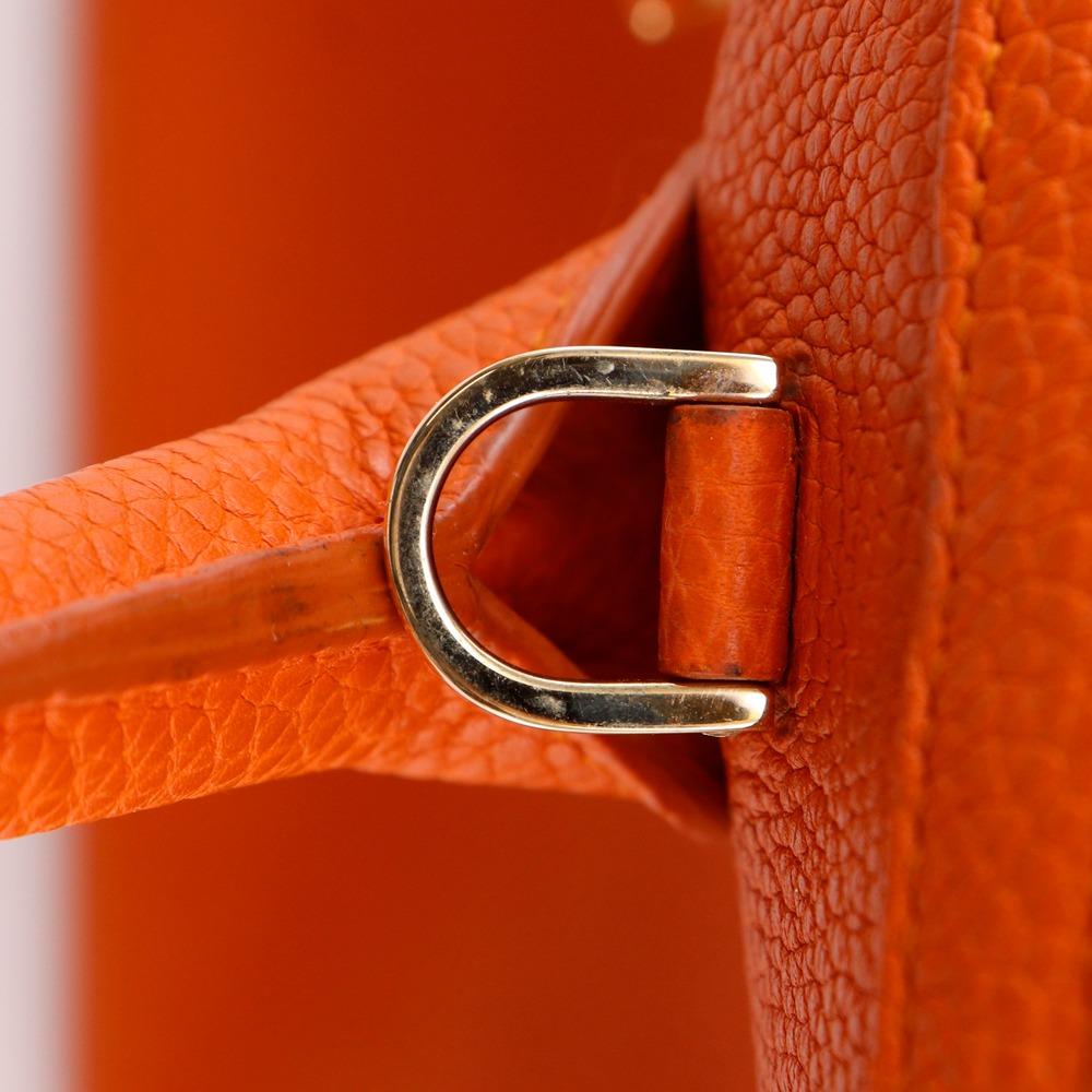 Salvatore Ferragamo Fiamma Handbag 2WAYShoulder Orange leather Women Used