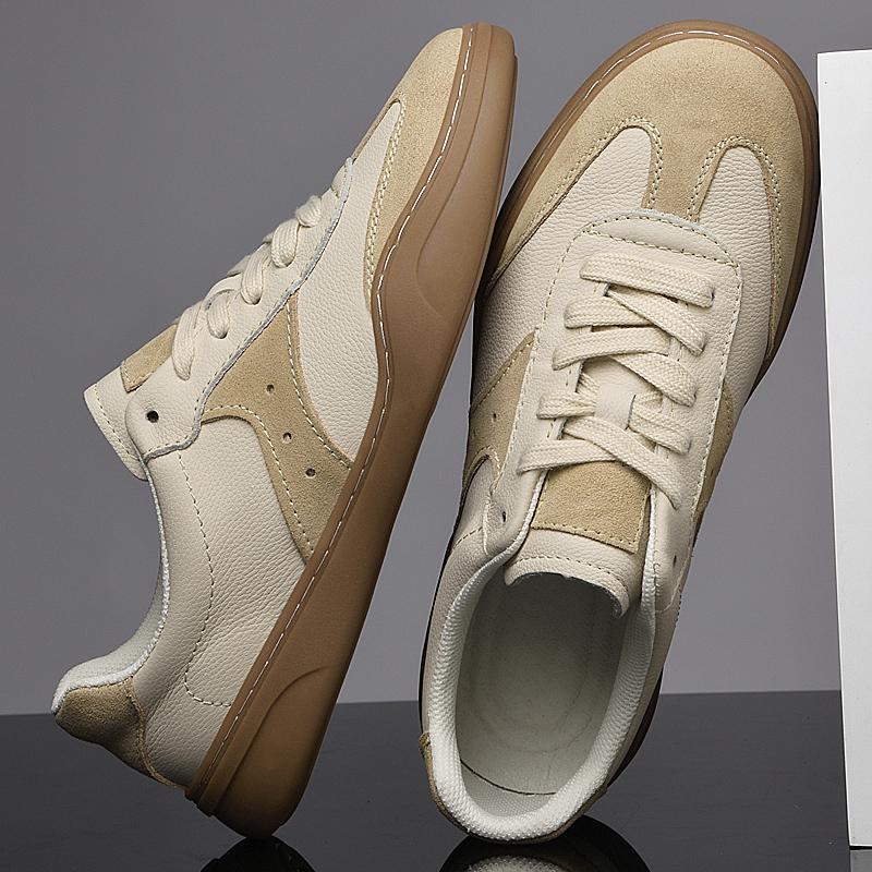 Fashion Genuine Leather Mens Sneakers Leisure Walk Casual Shoes Comfortable Men's Tenis Masculino Lace Up Skateboard Footwear Trainers