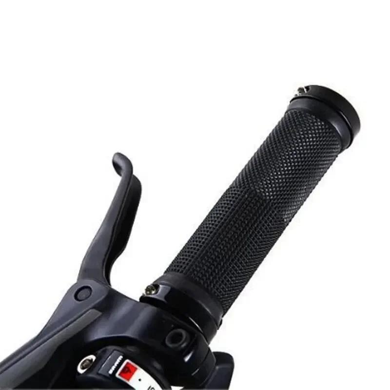 Bicycle Rubber Grips  Aluminum Alloy Bicycle Handle Cover Lock Non-Slip Rubber Double Lock On Locking Bicycle Handlebar Grips