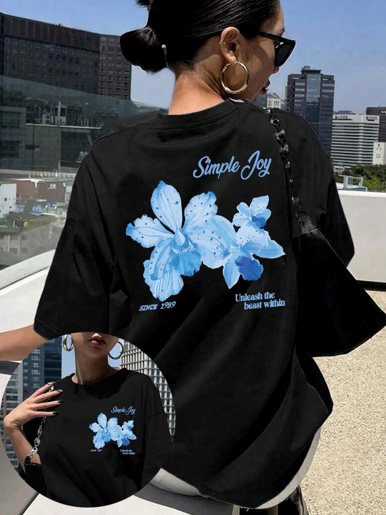 

Back Floral Prints Featuring A Easy and Cheerful Design with Blue Flower Patterns Perfect for Casual Wear in Spring and Summer S