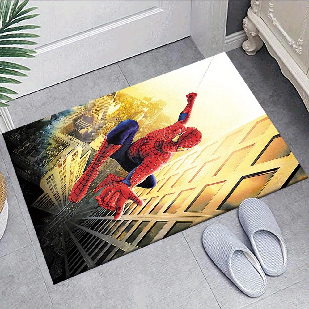1 stk Spider-man Tæppe Områdetæppe, Soveværelse og Legeværelse Holdbart, Pletafvisende og Nemt At Rengøre, Stue