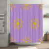 Bright Sunburst Shower Curtain Lavender Yellow Bathroom Decor Fun Printed Polyester Fabric Waterproof Washable Home Textile (Siz