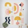 Abstract Botanical Morandi Tapestry Geometric Figures Cafe Bar Wall Cloth Home Decor Tapestry Machine Washable