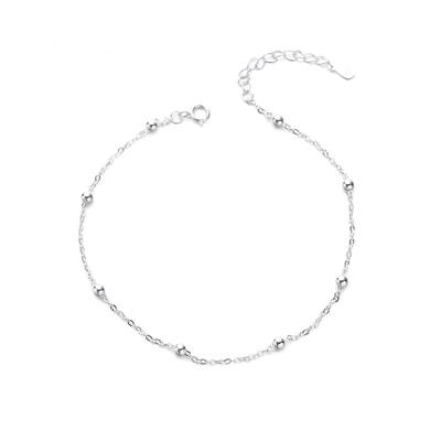 Summer Fashion 925 Sterling Silver Chain Anklets for Women Beach Party Beads Ankle  Jewelry Girl Best Gifts