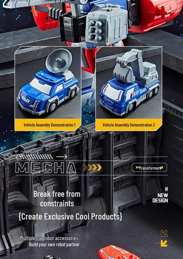 Children's 3D Magnetic Transforming Robot Car Toy - Versatile Warrior Model