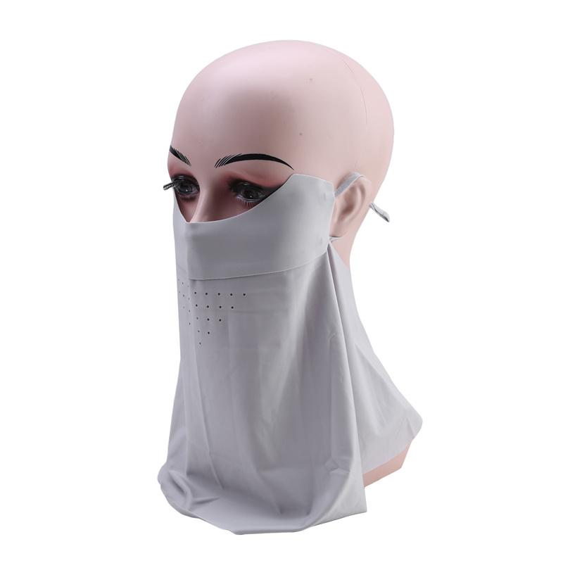 Bezśladowa maska przeciwsłoneczna Odpinana maska z lodowego jedwabiu Letnia oddychająca cienka osłona twarzy