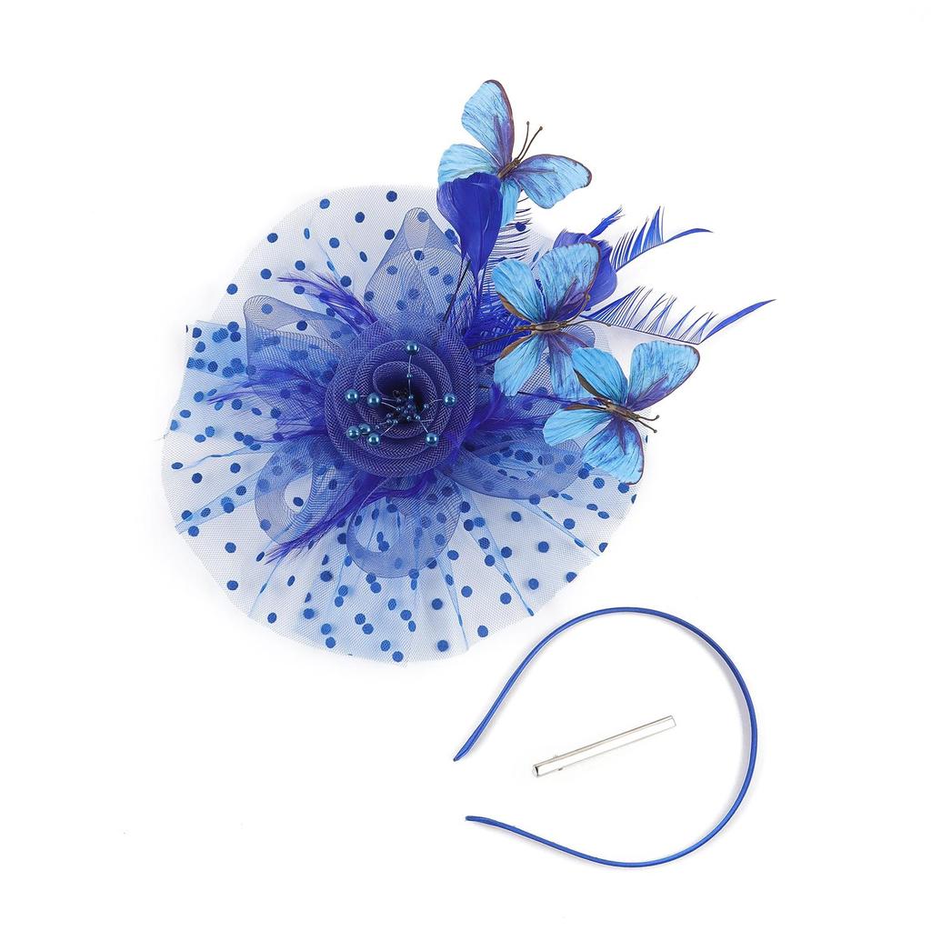 Tea Party Butterfly Derby Hat Classic 1920s Fascinator Bridal Wedding Headpiece for Women