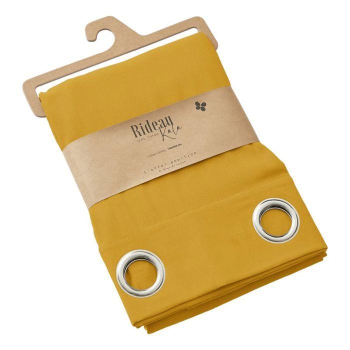 Rideau d'ameublement "Kala" en Coton 140 x 260 cm l'Effet Papillon - Kala Safran - 1 Panneau 140 x 260 cm