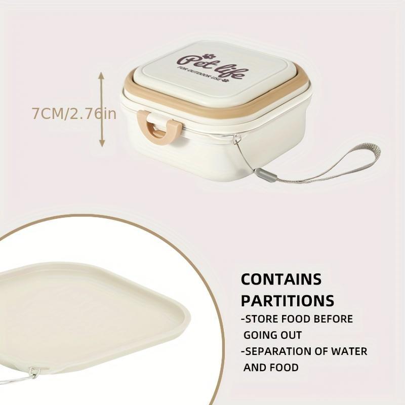 2-in-1 Collapsible Double Pet Bowls - Leak Proof, Portable,Pet Food and Water Feeder - Travel Dog Bowls with Lid for Outdoor Travel and Walking