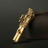 Handmade Brass Dragon Head Whistle Car Keys Chains Pendantsoutdoor Survival Tool