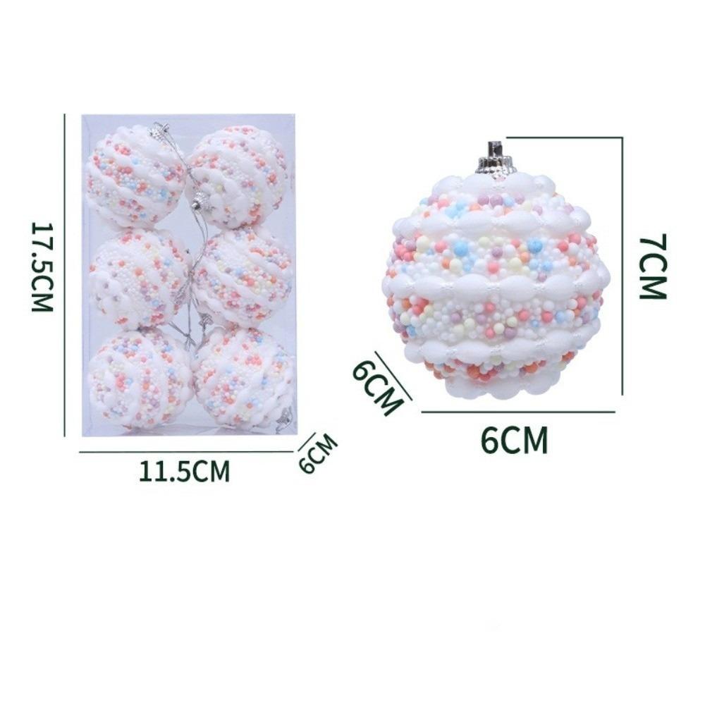 6PCS New Creative Christmas Ball Pendant Foam 6cm Xmas Tree Charm Bubble Reusable Christmas Supplies Christmas