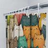 Adorable Cat Shower Curtain Multi-Colored Cartoon Cats Bathing Room Decor Waterproof Fabric 3D Printing Shower Curtains For Home