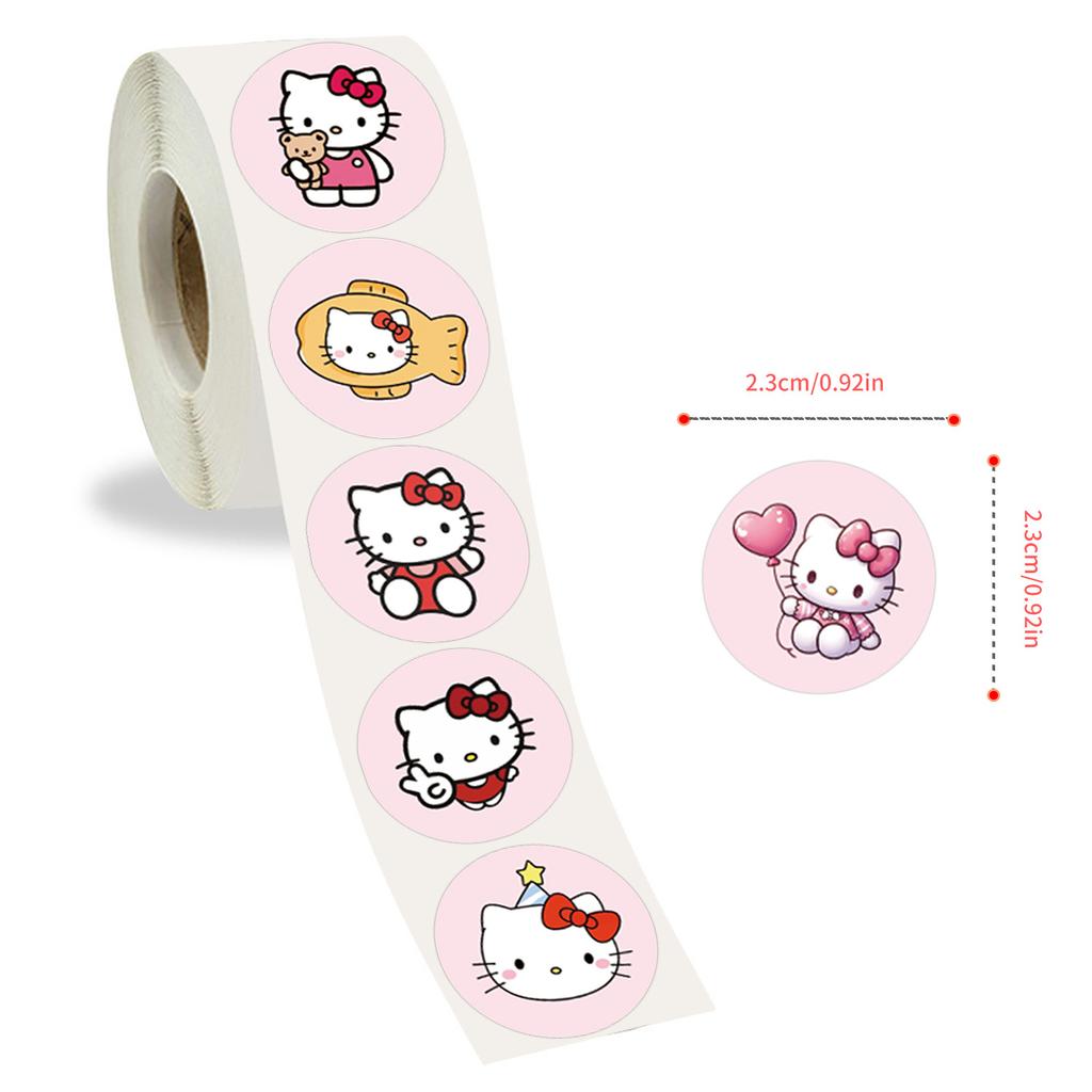 500Pcs/Roll Cute  Sanrio Sealing Stickers Kawaii Cartoon Roll Decal Diy Luggage Phone Guitar Cup Scrapbook Kid Toys