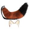 Fox Ears and Tail Set Cosplay Headband Headwear Hair Hoop Cosplay Hair Clip for Fancy Part Festivals Role Play Gifts Women