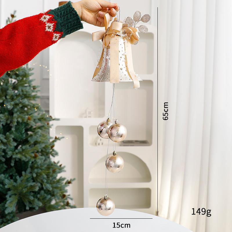 1pc Christmas Bell Pendants Christmas Atmosphere Decorations Door Hangers Bows Wind Chimes Christmas Tree Ornaments