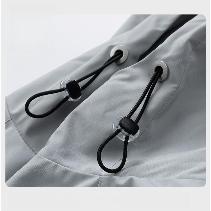 Versatile Coat Minimalist Hooded Jacket Men Gradient Loose Workwear Outdoor Waterproof Windproof Rushing Jacket Men Breathable Work Casual Jacket