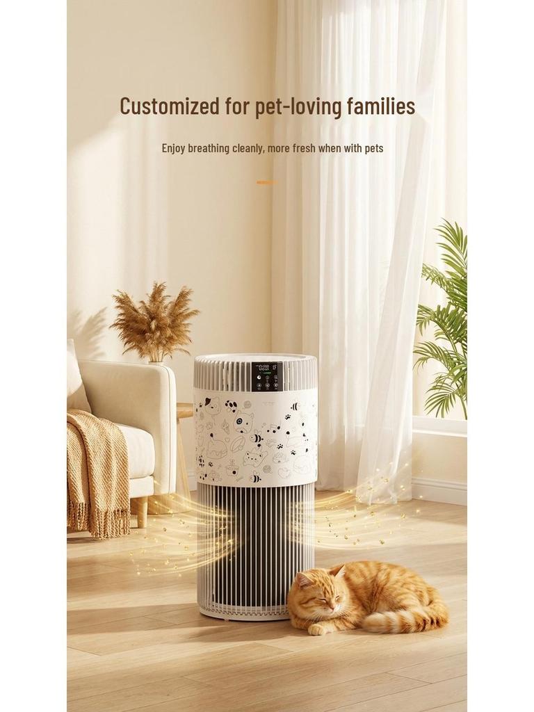 Pet Cat Hair Air Purifier with UV Sterilization - Allergen and Formaldehyde Removal, Mother-Baby Safe