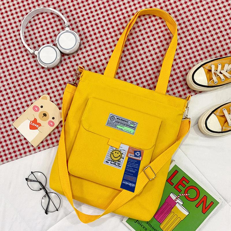 Crossbody Bag Fashionable And Simple Casual Canvas Bag Literary And Fresh Women'S Bag Student Large-Capacity Shoulder Bag