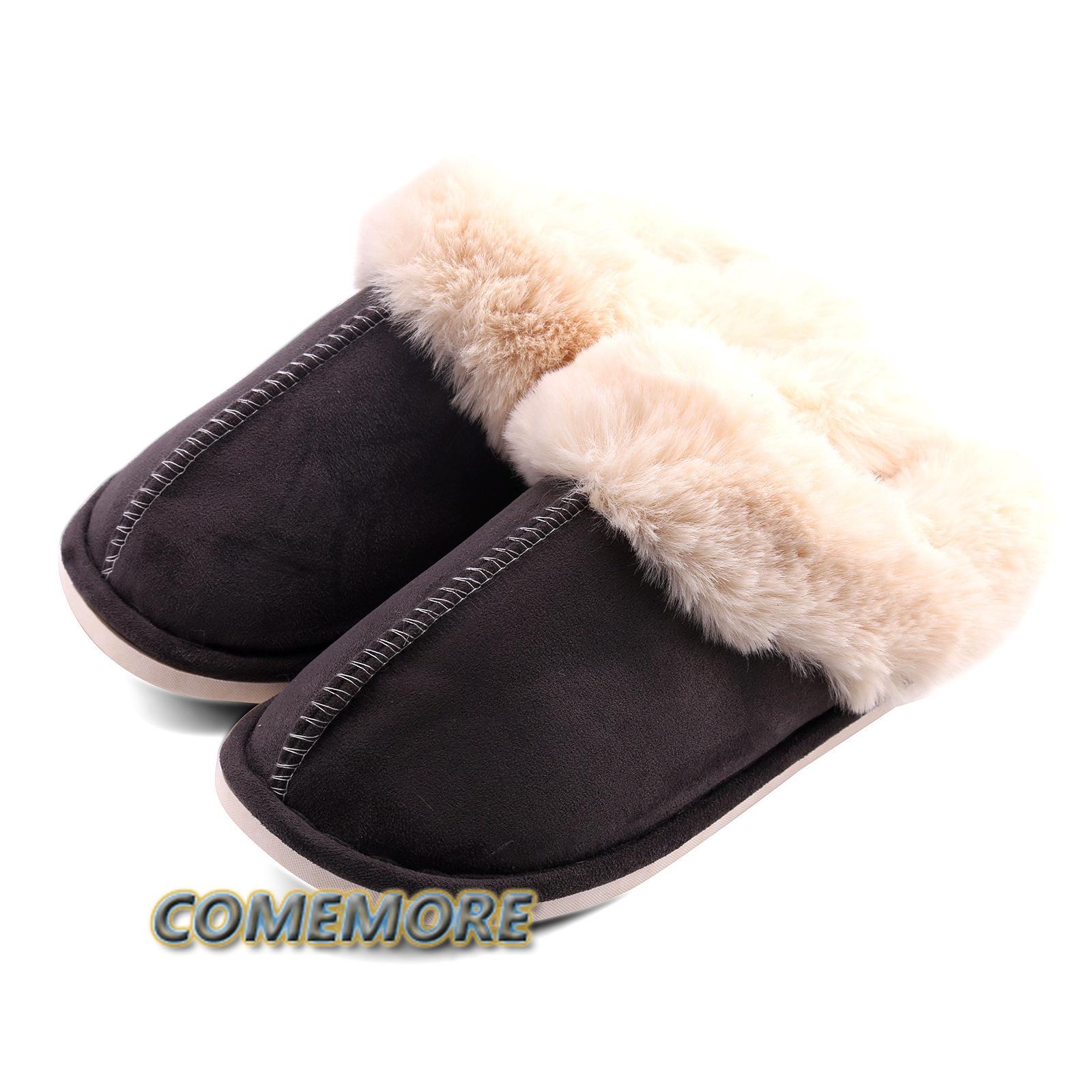 Модные Удобные Пушистые Зимние Тапочки для Женщин Домашняя Обувь Искусственный — фото 3