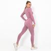European and American seamless yoga suit women's crescent moon tight elastic long-sleeved running fitness suit women