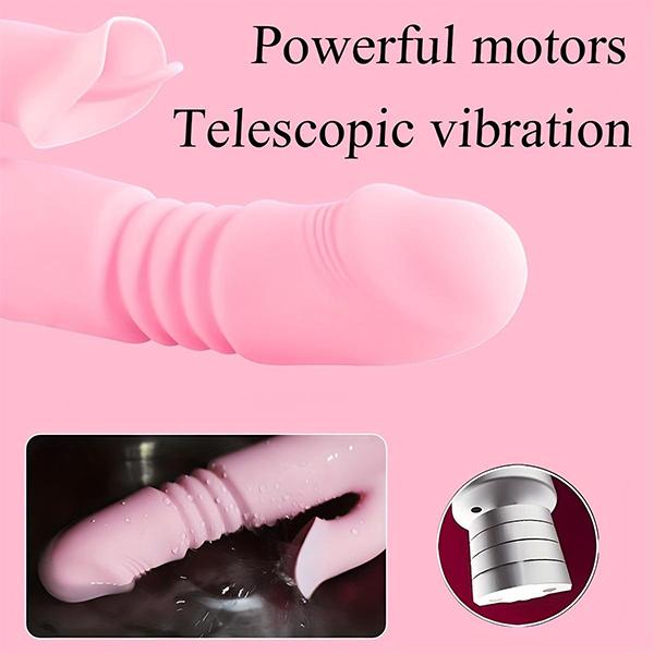 Dual Head Tongue Stretch Rabbit Vibrator 7 Frequency Vibrating Female Sex Toys G Spot Stimulation Dildo Vibrator Clitoral Stimulation Masturbation