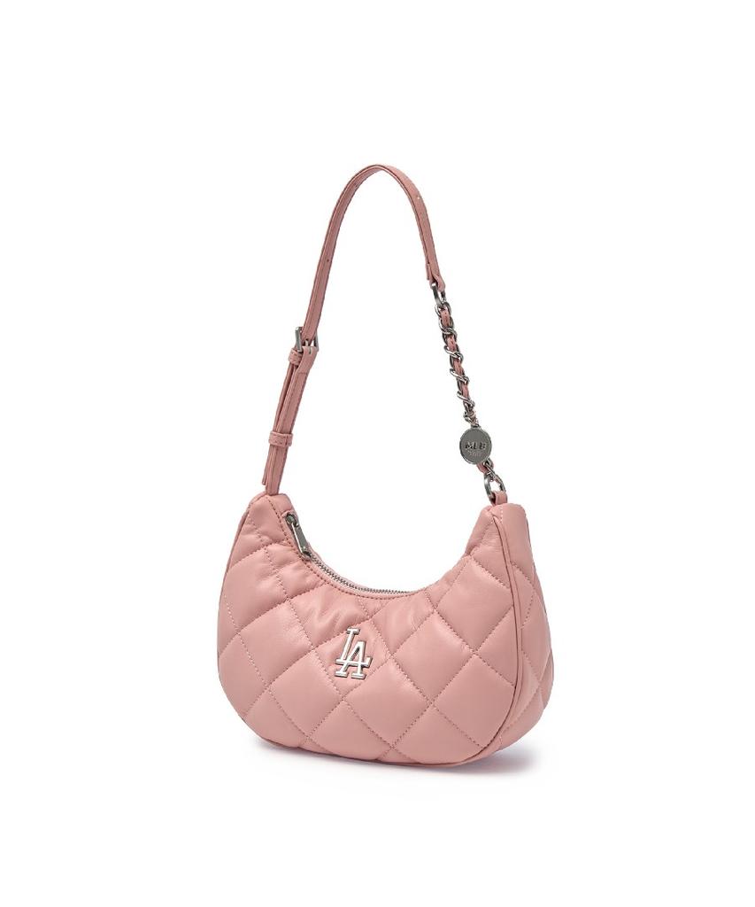 Mlb Basic Quilted Pu Hobo Bag La (L.Pink)