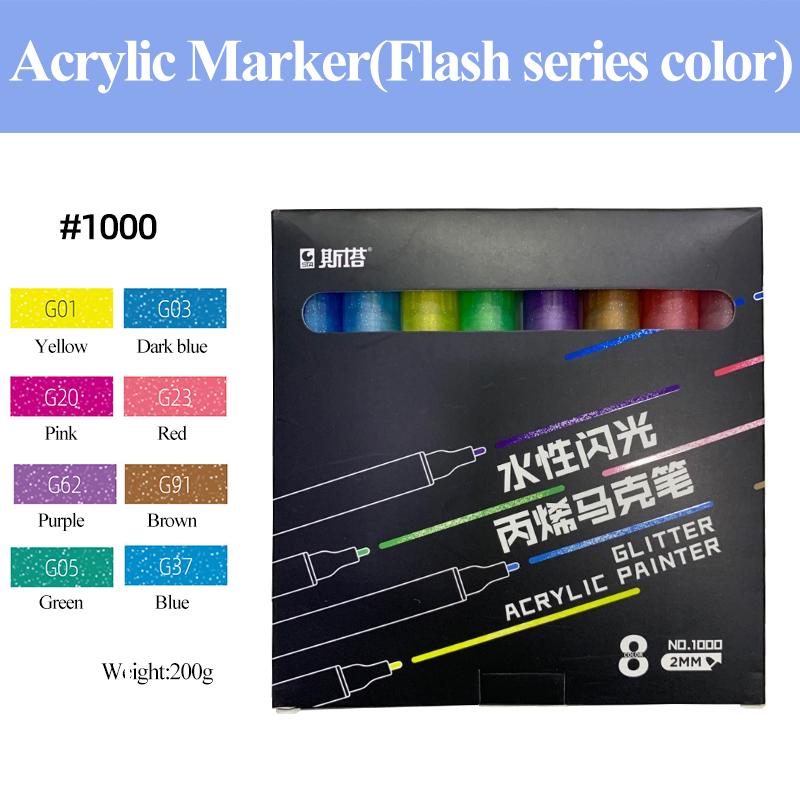 STA  Acrylic Marker Pen Waterproof mMulticolour Set For Stone Glass Metal Fabric Canvas Art School Student Supplies For Artist
