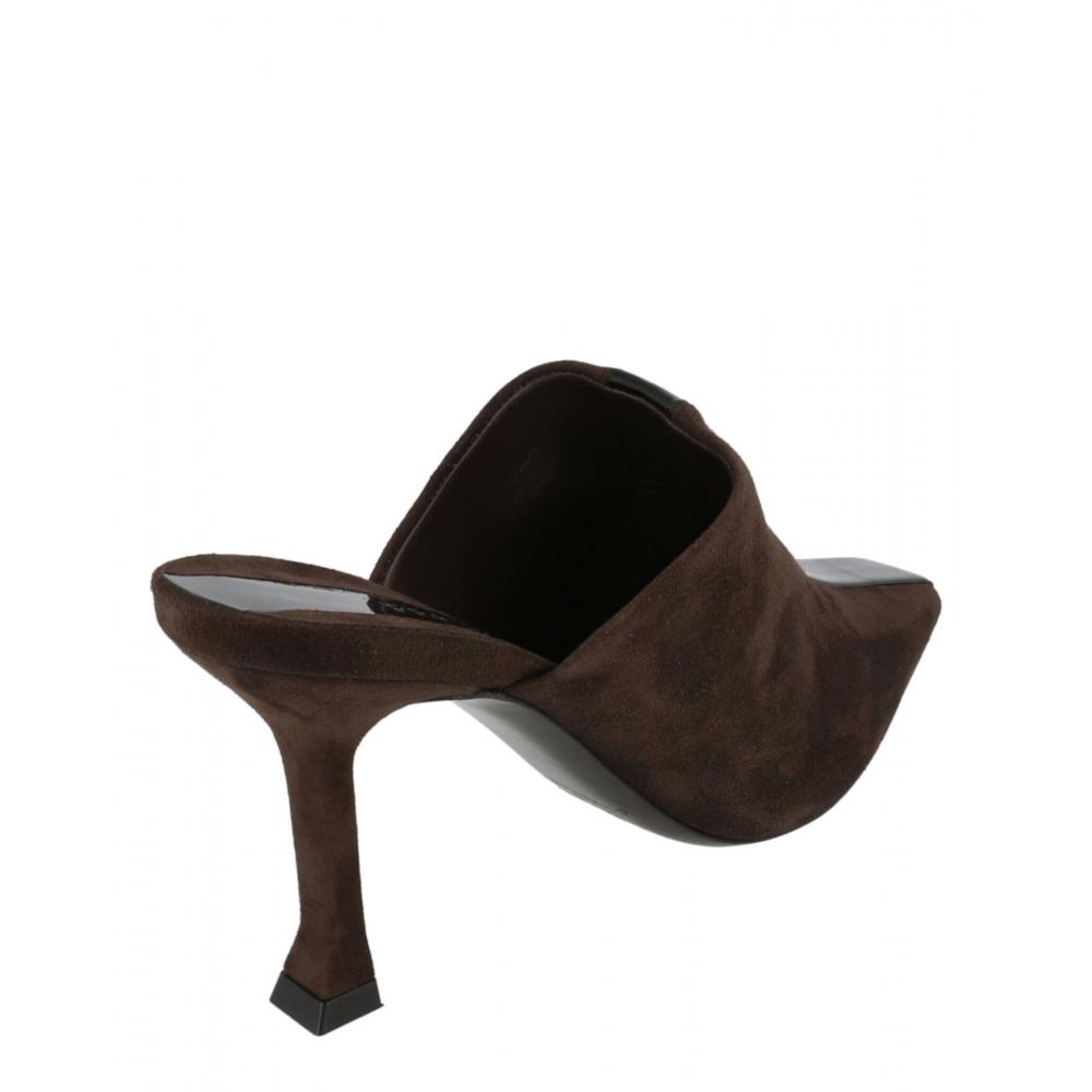 Salvatore Ferragamo Sophye Suede Mules Dark Brown