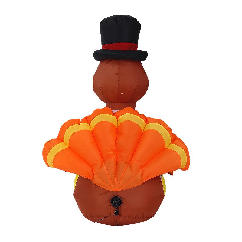 Thanksgiving Inflatable Turkey Outdoor Yard Decoration with LED Lights for Holiday Party