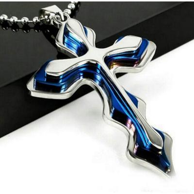 European and American New Punk Style Three-layer Cross Necklace, Women's Personalized Pendant In Multiple Colors