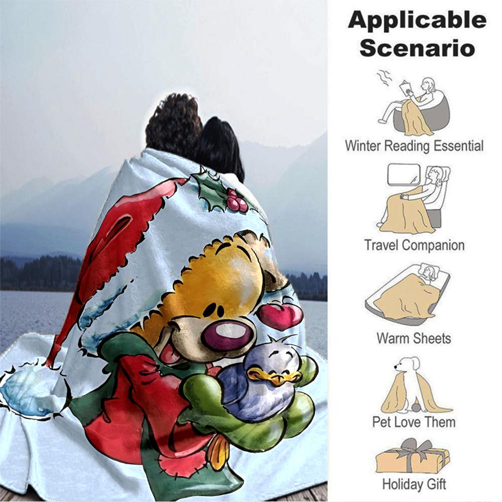 Christmas Bear Duck Blanket Soft Throw Blanket For Home Bedroom Bed Sofa Travel Office Solid Christmas Blanket